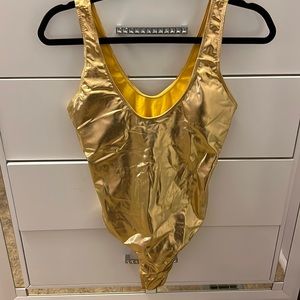 NWOT Metallic gold bodysuit